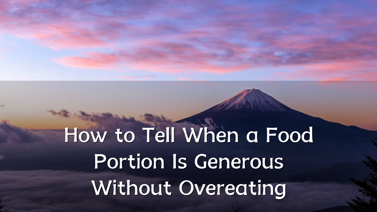 How to Tell When a Food Portion Is Generous Without Overeating